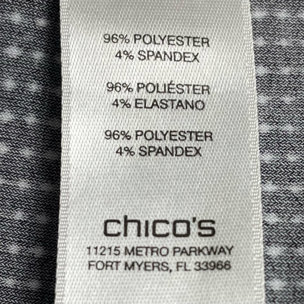 Chico's Polka Dot Stripe Pull On Pants Women’s L Ankle Black White Stretch EUC - Picture 12 of 13